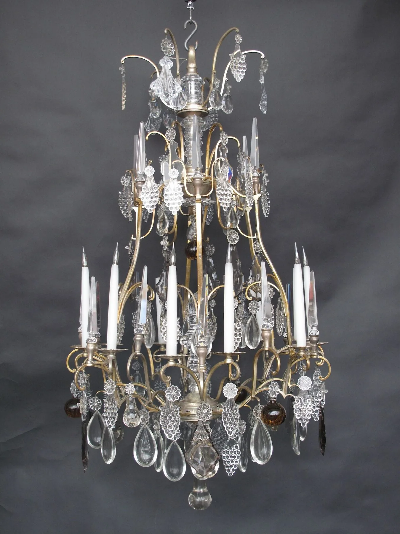 12-Arm French Cage Chandelier, c. 1860