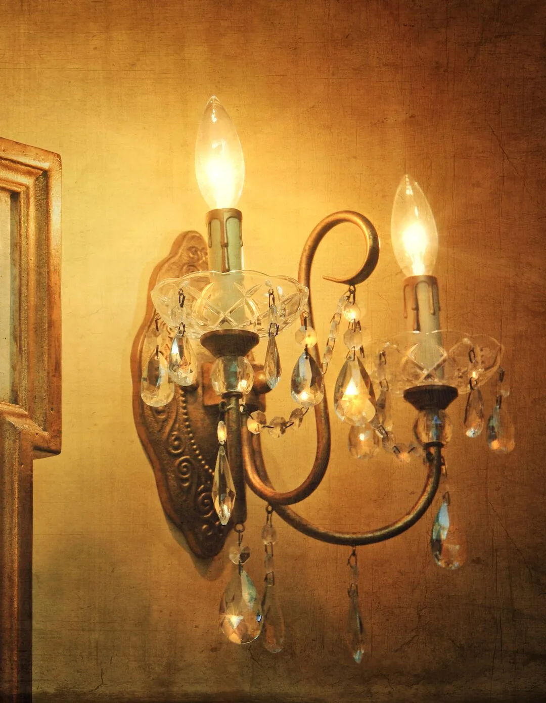 Antique brass wall sconces