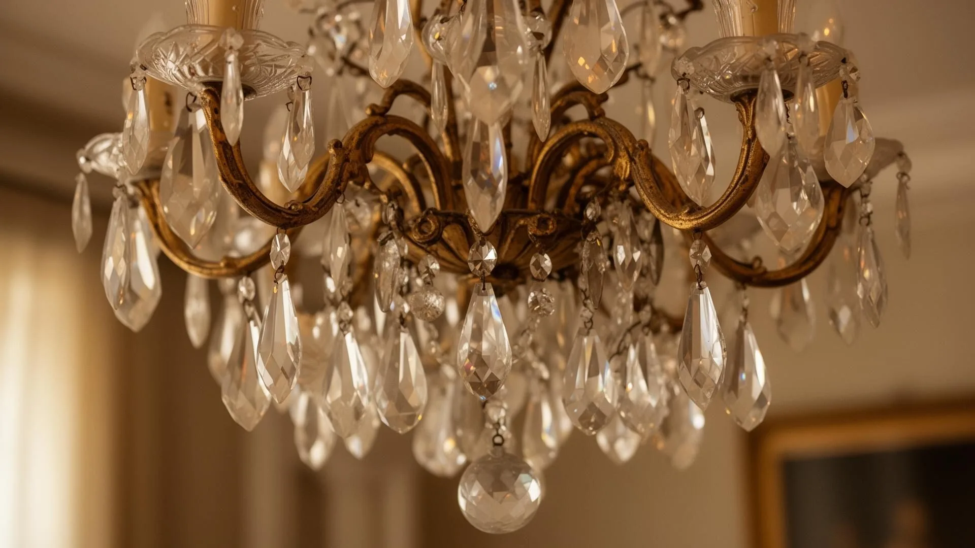 Antique crystal chandelier