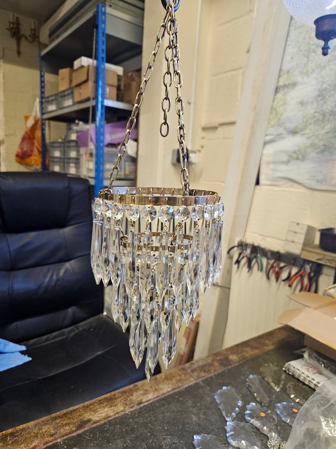 Chandelier restoration of an Icicle fitting