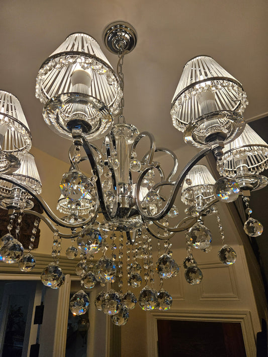 Contemporary chandelier cleaning in West London