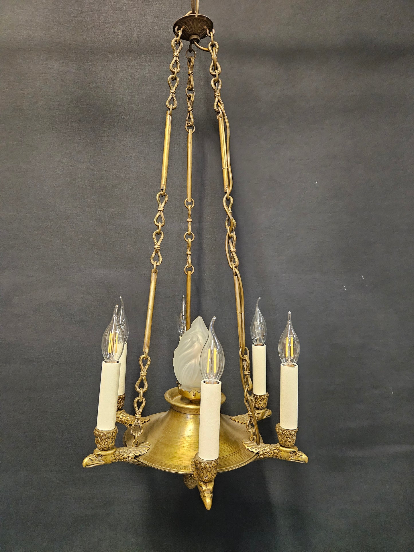 6-Arm French Empire Chandelier