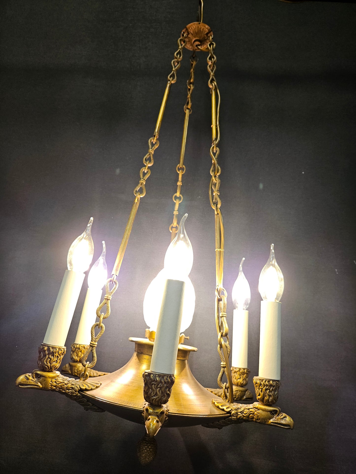 6-Arm French Empire Chandelier