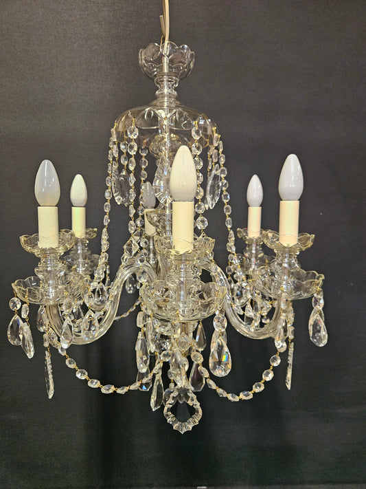 6-Arm Czech Chandelier, CA. 1930