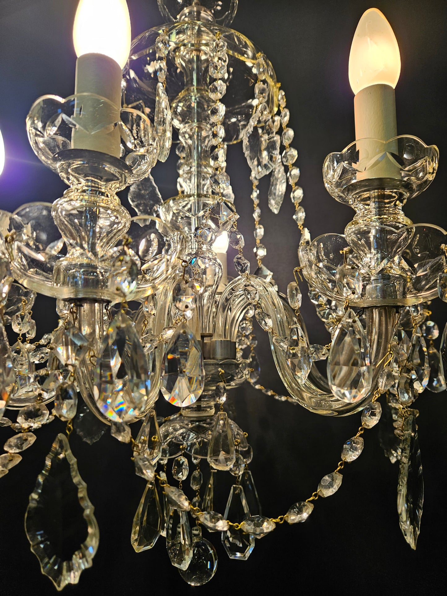 6-Arm Czech Chandelier, CA. 1930